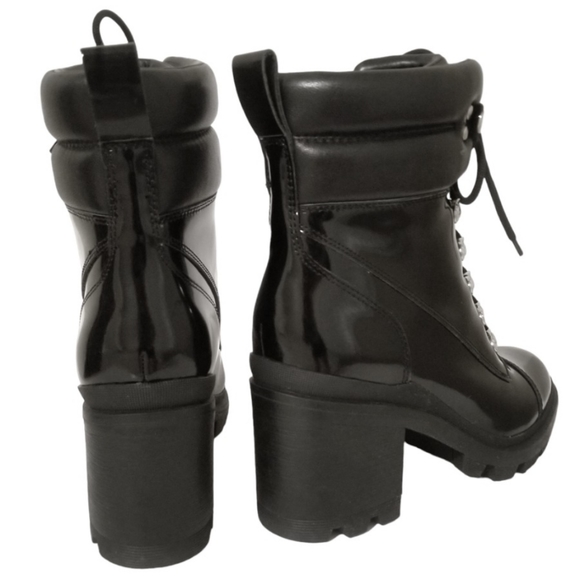 Marc Fisher Black Patent Moto Boots - Picture 2 of 5